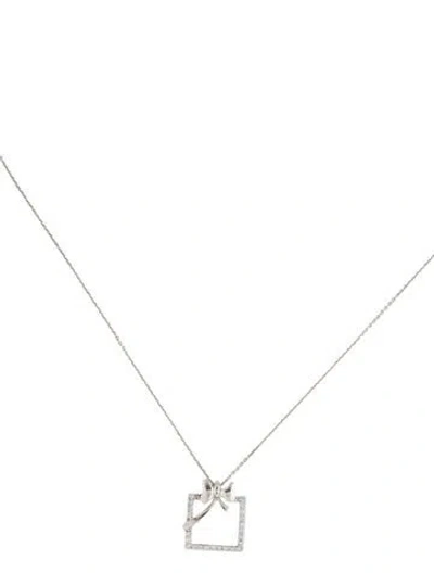 Pre-owned Pendant 18k Diamond  Necklace, 17.75" In Multi