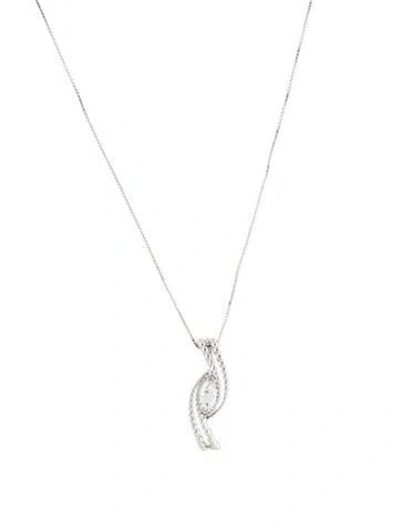 Pre-owned Pendant 18k Diamond  W/ 14k Chain Necklace, 19" In Multi