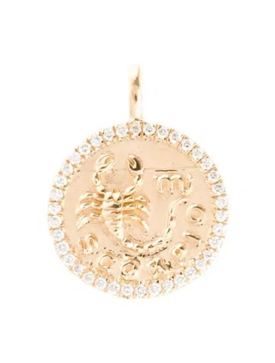 Pre-owned Pendant 18k Diamond Scorpio Zodiac  In Multi