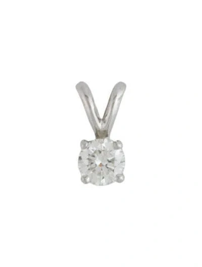 Pre-owned Pendant 18k Diamond Solitaire , 0.5" In Multi