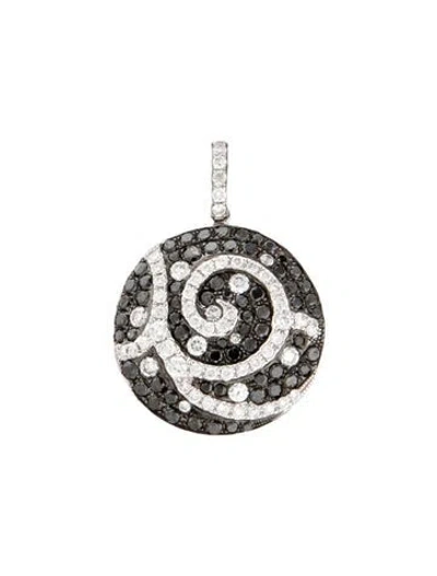 Pre-owned Pendant 18k Diamond Spiral  In Multi