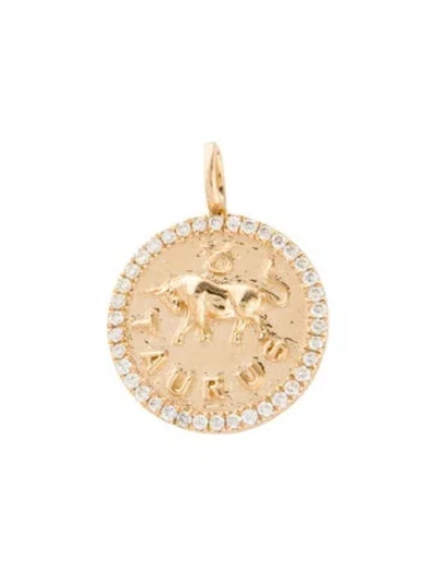 Pre-owned Pendant 18k Diamond Taurus , 0.75" In Multi
