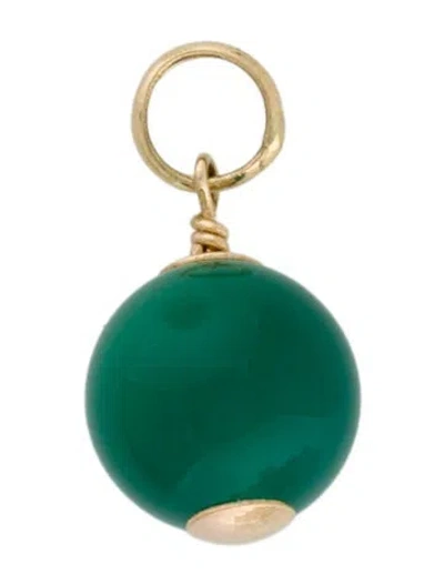 Pre-owned Pendant 18k Dyed Chalcedony , 0.75" In Multi