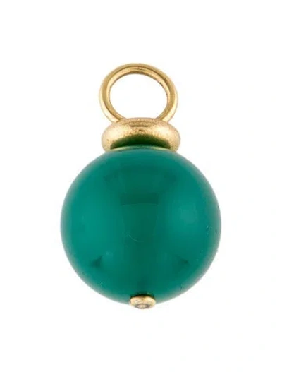 Pre-owned Pendant 18k Dyed Chalcedony , 1" In Multi