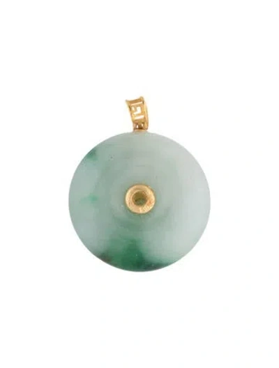Pre-owned Pendant 18k Dyed Jadeite , 0.75" In Multi