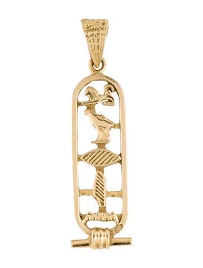Pre-owned Pendant 18k Egyptian Cartouche , 1.5" In Multi