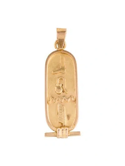 Pre-owned Pendant 18k Egyptian Cartouche  In Multi