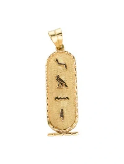 Pre-owned Pendant 18k Egyptian Cartouche  In Multi