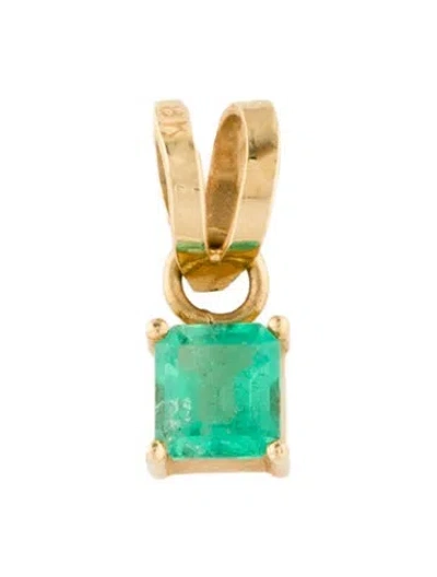 Pre-owned Pendant 18k Emerald , 0.5" In Multi