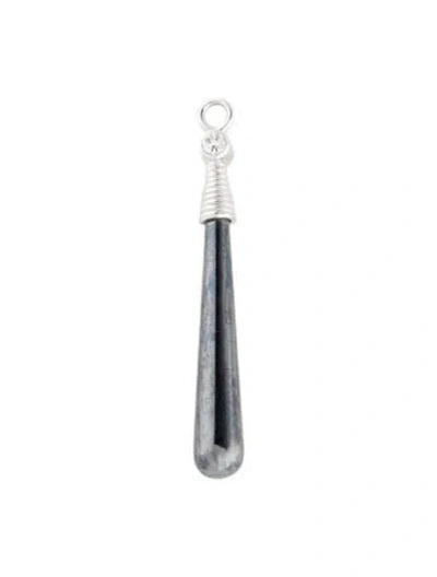 Pre-owned Pendant 18k Hematite & Diamond , 2" In Multi