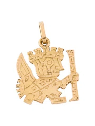 Pre-owned Pendant 18k Indigenous God , 1.25" In Multi