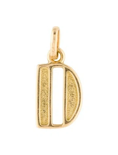 Pre-owned Pendant 18k Initial 'd' Charm  In Multi