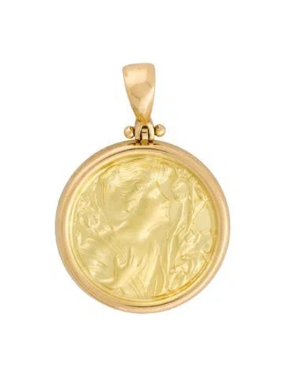 Pre-owned Pendant 18k Intaglio , 1.75" In Multi