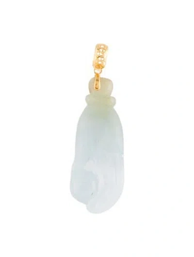 Pre-owned Pendant 18k Jadeite Ball In Hand  In Multi