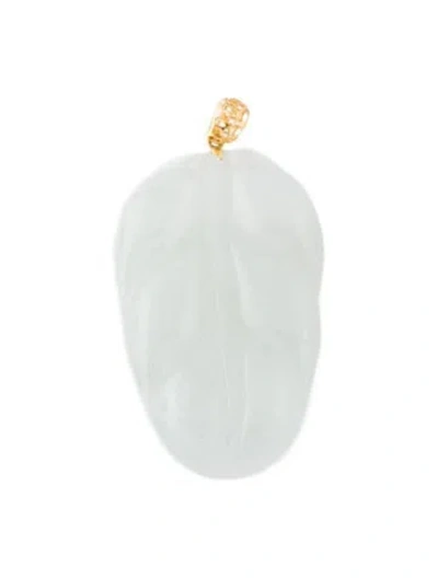 Pre-owned Pendant 18k Jadeite Carved  In Multi
