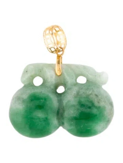 Pre-owned Pendant 18k Jadeite Cherry , 0.5" In Multi
