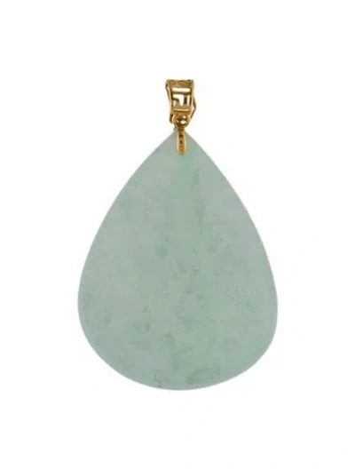 Pre-owned Pendant 18k Jadeite , 1" In Multi