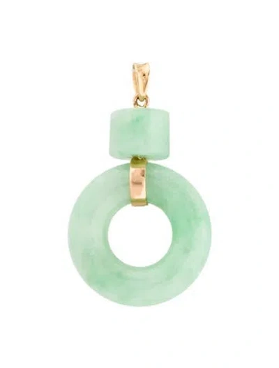 Pre-owned Pendant 18k Jadeite , 1.5" In Multi