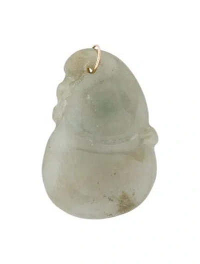 Pre-owned Pendant 18k Jadeite  In Green