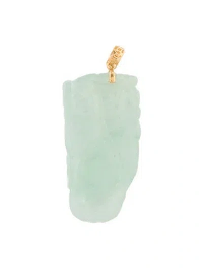 Pre-owned Pendant 18k Jadeite  In Multi