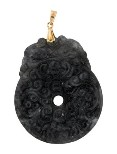 Pre-owned Pendant 18k Jadeite  In Multi