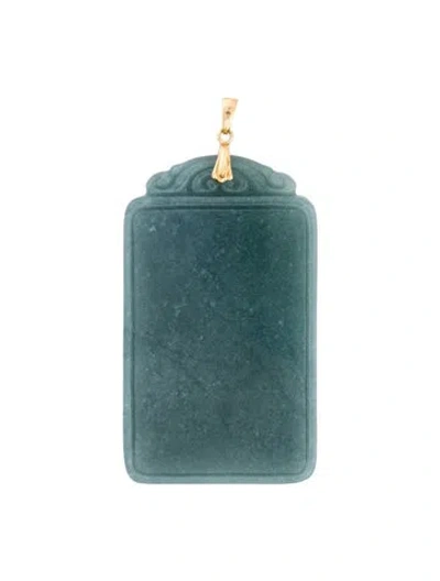 Pre-owned Pendant 18k Jadeite  In Multi