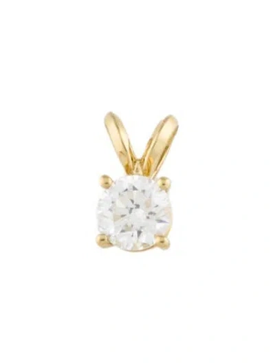 Pre-owned Pendant 18k Lab Grown Diamond Solitaire  In Multi