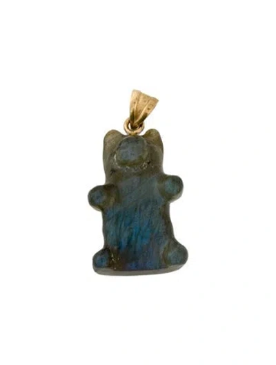 Pre-owned Pendant 18k Labradorite Bear  In Multi