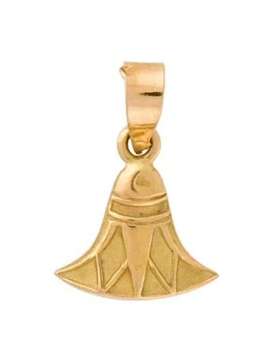 Pre-owned Pendant 18k Lotus Flower  In Multi