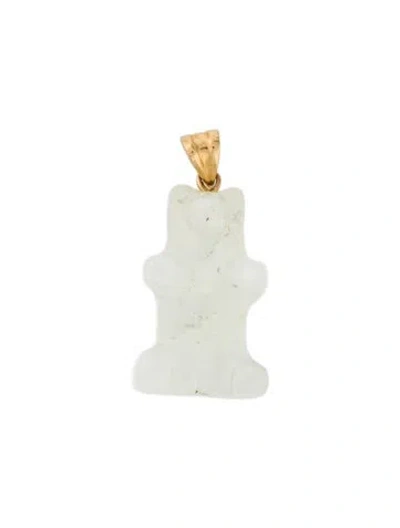 Pre-owned Pendant 18k Moonstone Labradorite Bear  In Multi