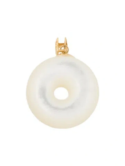 Pre-owned Pendant 18k Mother Of Pearl  In Multi