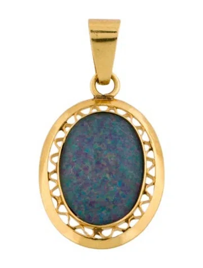 Pre-owned Pendant 18k Opal , 1" In Multi