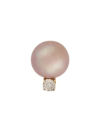 Pre-owned Pendant 18k Pearl & Diamond  In Multi