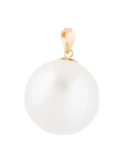 Pre-owned Pendant 18k Pearl Large , 0.75" In Multi