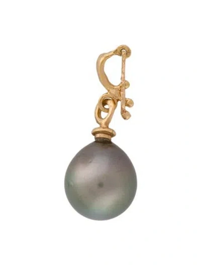 Pre-owned Pendant 18k Pearl  In Multi