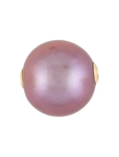 Pre-owned Pendant 18k Pearl Slider, 0.5" In Multi