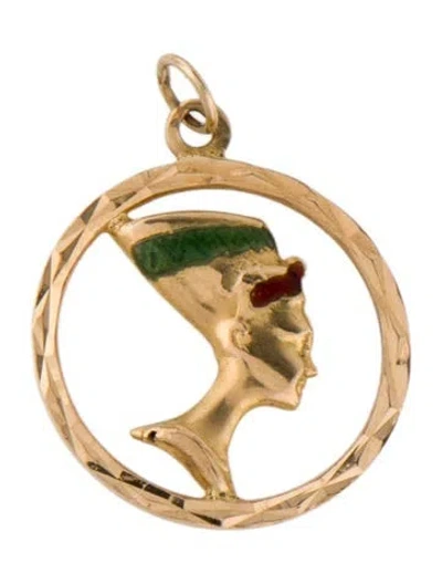 Pre-owned Pendant 18k Resin Nefertiti  In Multi
