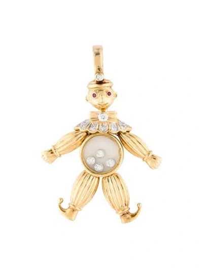 Pre-owned Pendant 18k Ruby & Diamond Clown  In Multi