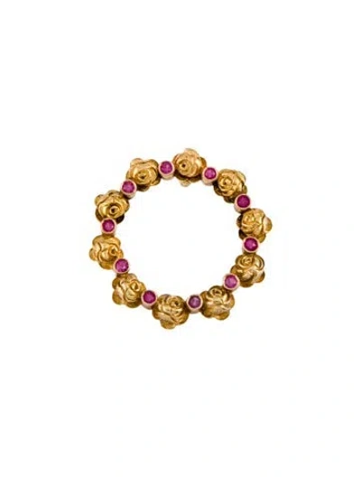 Pre-owned Pendant 18k Ruby & Synthetic Ruby  In Multi