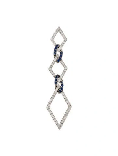Pre-owned Pendant 18k Sapphire & Diamond  In Multi