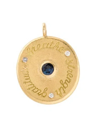 Pre-owned Pendant 18k Sapphire Diamond  In Multi