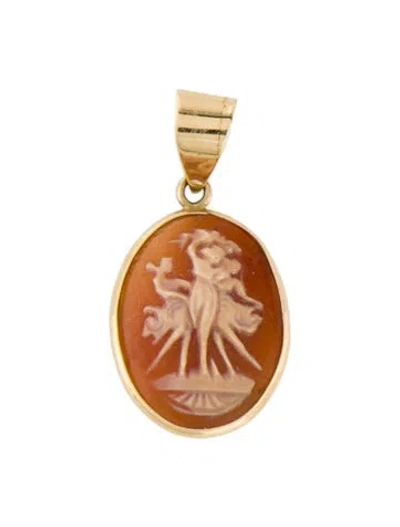 Pre-owned Pendant 18k Shell Intaglio  In Multi