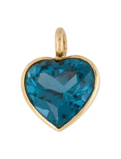 Pre-owned Pendant 18k Synthetic Spinel Heart  In Multi