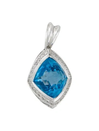 Pre-owned Pendant 18k Topaz & Diamond , 1" In Multi