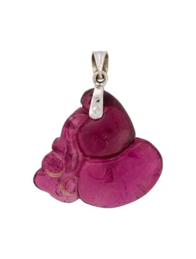 Pre-owned Pendant 18k Tourmaline  In Multi