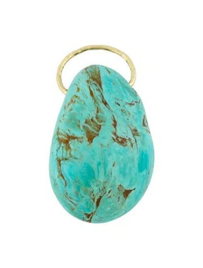 Pre-owned Pendant 18k Turquoise , 2.5" In Multi