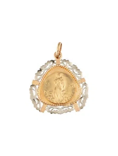 Pre-owned Pendant 18k Virgin Mary  In Multi