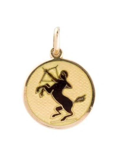 Pre-owned Pendant 18k Zodiac  In Brown