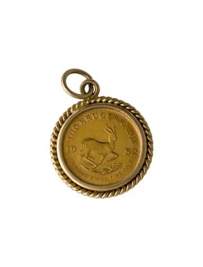 Pre-owned Pendant 1982 Krugerrand South Africa Coin , 1" In Multi