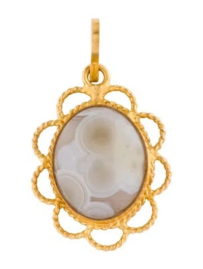 Pre-owned Pendant 19k Agate  In Multi